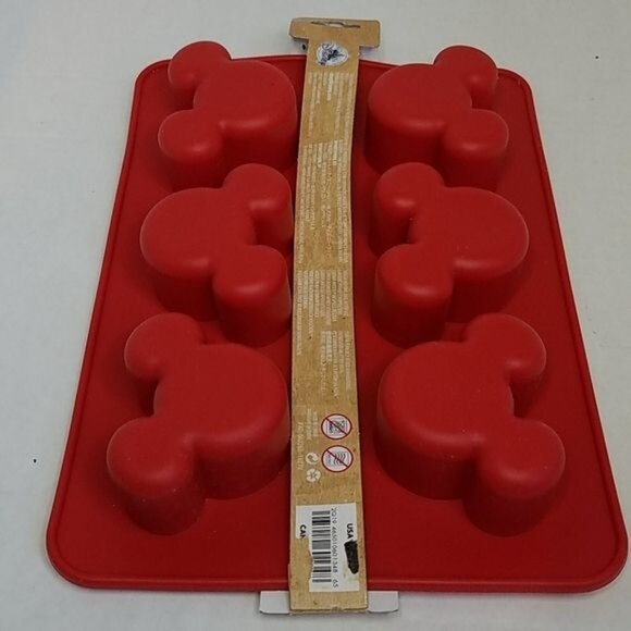 Disney Mickey Mouse Head Shape Baking Mold Silicone Pan Dish RED MUFFINS CUPCAKE - Picture 4 of 7